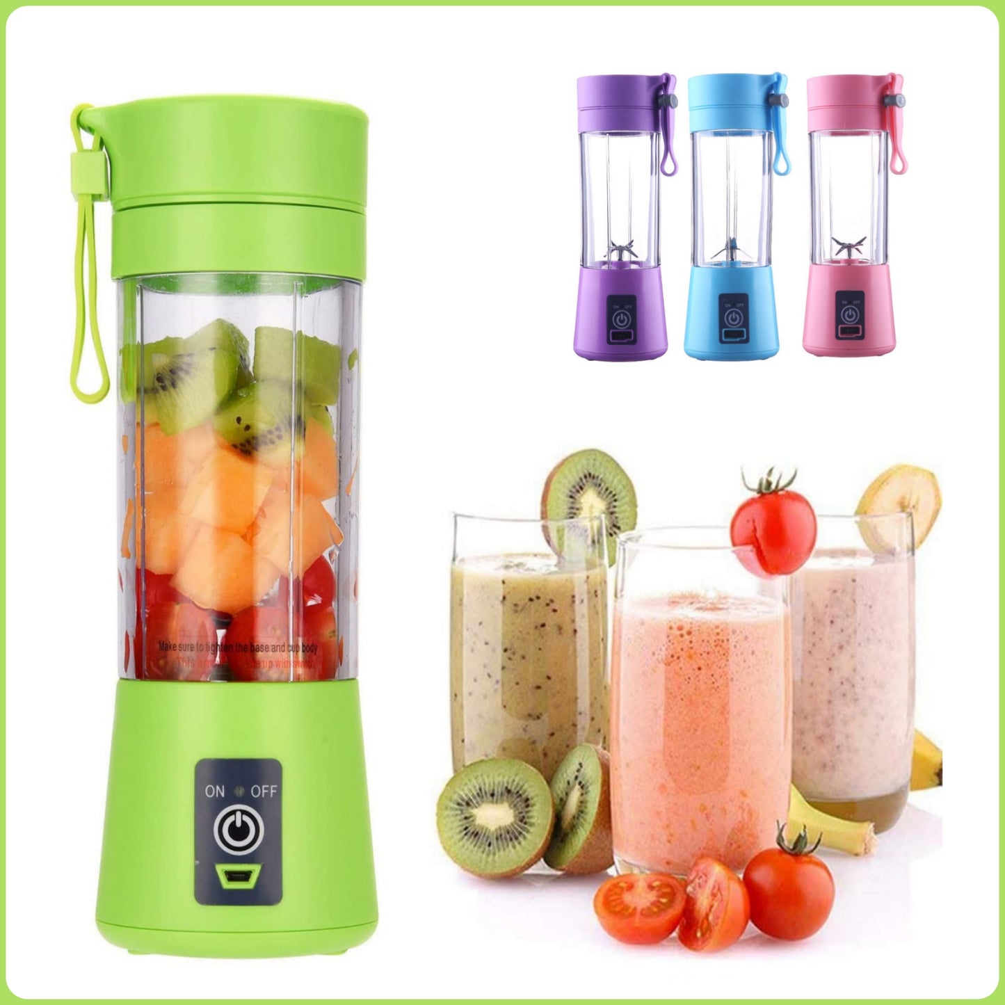 USB Chargeable Jucier/Blender 6 Blades (380 ml)