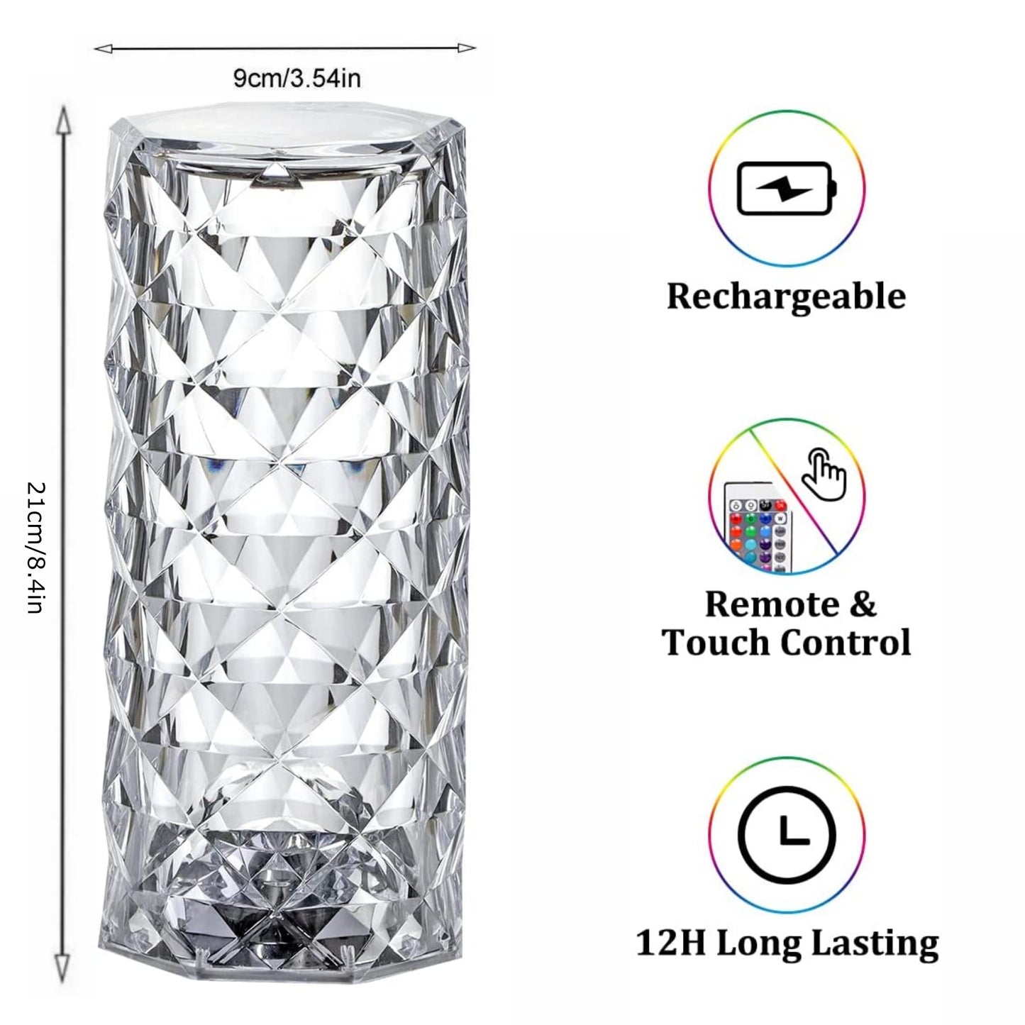 Crystal Lamp with 16 Colors (Touch Control)